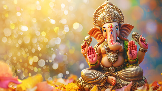 Lord ganesha sculpture. Goddess ganesh festival.