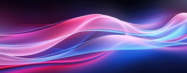 Concept merges fluidity of motion with vibrant allure of neon Dynamic waves in ethereal glow of neon lights