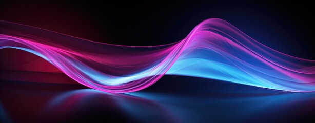 Concept merges fluidity of motion with vibrant allure of neon Dynamic waves in ethereal glow of neon lights