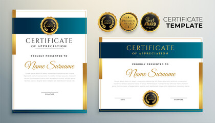 professional diploma of achievement template for corporate honor or gratitude