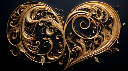 Golden Ball of Love and Blessings A Fusion of Heart and Elegance,,
Liquid gold in the form of heart shape abstract background.