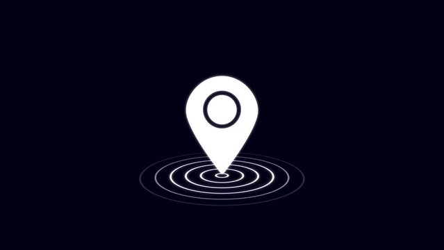 map marker, GPS location pointer motion graphics animation