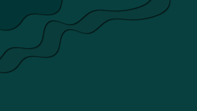 Green wavy wallpaper background, Paper cut style 
