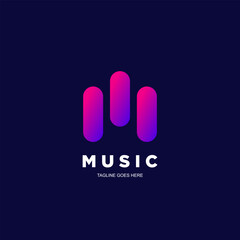 gradient purple music wave logo