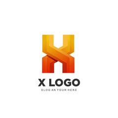X latter logo with orange color gradient