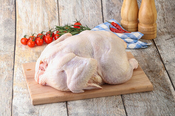 Whole raw chicken for cooking