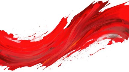 abstract red paint strokes texture, isolated white background. high-resolution background for artistic design projects, bold advertising visuals, and contemporary artwork
