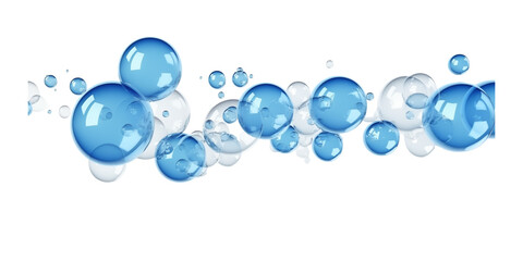 Blue Water Bubbles Isolated Transparent, Generative AI