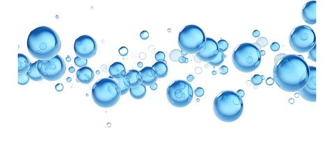 Blue Water Bubbles Isolated Transparent, Generative AI