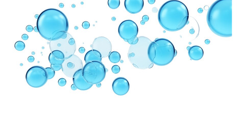 Blue Water Bubbles Isolated Transparent, Generative AI