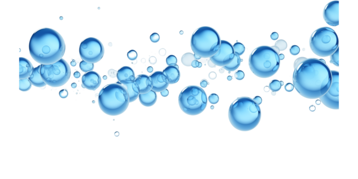 Blue Water Bubbles Isolated Transparent, Generative AI