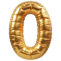 Gold helium balloon in form of number 0 or zero. 3D realistic decoration, design element related for all events and party, holiday greetings for birthday, anniversary, percentage discount at sale © Pagina