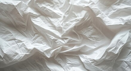 White creased crumpled paper background, grunge texture backdrop.