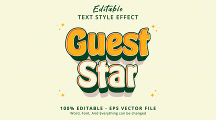 Editable text effect Guest Star 3d cartoon style