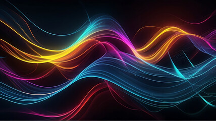 Naklejka premium Big neon room/office/sea /ocean/ etc backround, neon lighting.