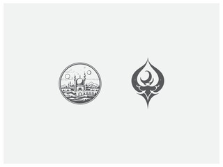premium eid mubarak set logo design vector, vector and illustration,