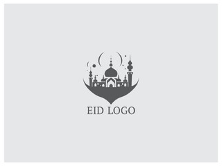 Obraz premium premium eid mubarak logo design vector, vector and illustration,