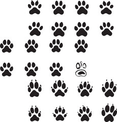 Paw icon Animals black silhouette on white background 