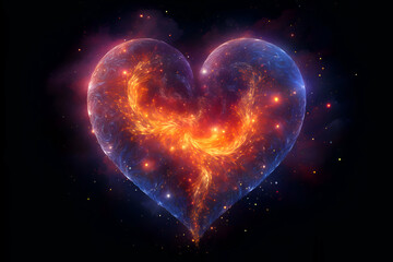 Abstract fractal heart. digital artwork for creative graphic design. Computer generated graphics.