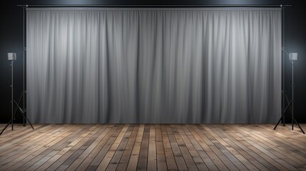 empty stage with curtains