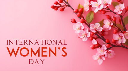 Fototapeta na wymiar International women's day background, banner, greeting, social media post, template Generated Ai
