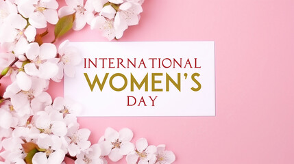 International  women's day background, banner, greeting, social media post, template Generated Ai - obrazy, fototapety, plakaty