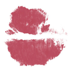 Beautiful red lips isolated on transparent background. red lipstick kiss . lips with lipstick mark...