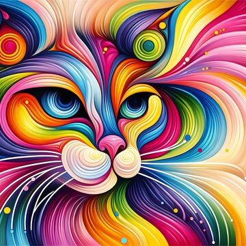 abstract cat colorful background