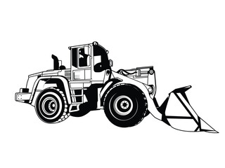 bulldozer illustration isolate on background 