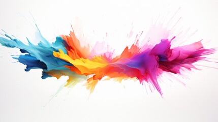 isolated digital brushstrokes in a spectrum of colors on a pristine white surface, showcasing the digital and contemporary aspect of this visually appealing artwork.