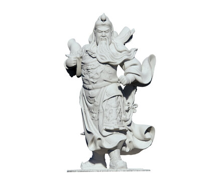 Kwan Kong, Guan Gong, Guan Yu, Bodhisattva Sangharama 3D Illustration with White Background