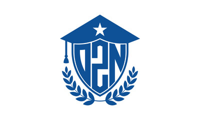 OZN three letter iconic academic logo design vector template. monogram, abstract, school, college, university, graduation cap symbol logo, shield, model, institute, educational, coaching canter, tech