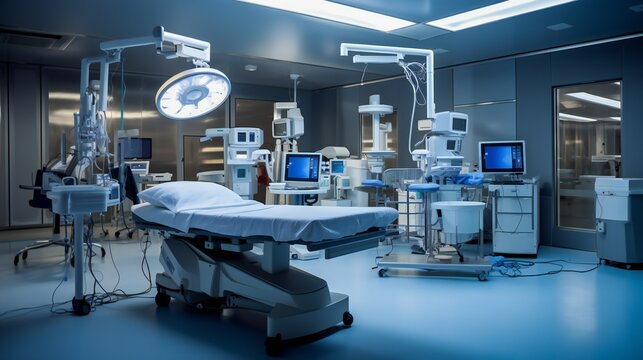 Operating theater with adjustable lighting to accommodate different procedures.