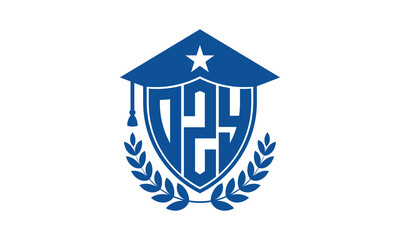 OZY three letter iconic academic logo design vector template. monogram, abstract, school, college, university, graduation cap symbol logo, shield, model, institute, educational, coaching canter, tech