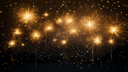 Fototapeta premium Beautiful fireworks background at night for holiday decoration