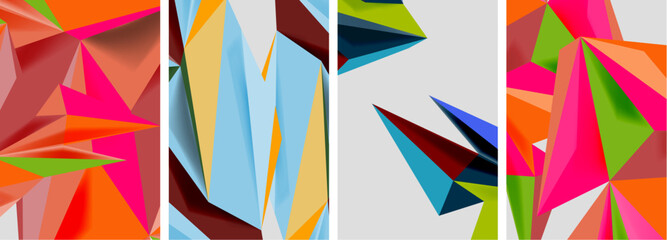Triangle low poly mosaic posters. Vector illustration For Wallpaper, Banner, Background, Card, Book Illustration, landing page