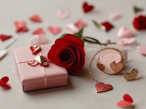 Valentine's Day-themed image,Romantic celebration, love, heartwarming Ai Generative Image