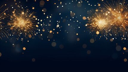 Obraz premium Beautiful fireworks background at night for holiday decoration