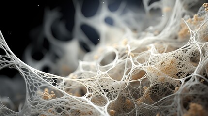 A fungal enveloped everything around, a dangerous mold bacterium under a microscope, microbiology theme