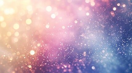 Fototapeta premium Shaped colorful light purple and blue gradient bokeh, blurred festive shining particles background