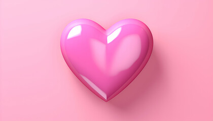 Pink heart on a pink background. 3d rendering. 3d illustration.