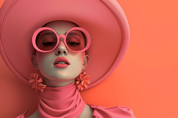 3D portrait of a high fashion woman	