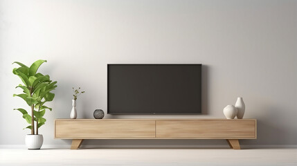 view of minimal living room with television on wall