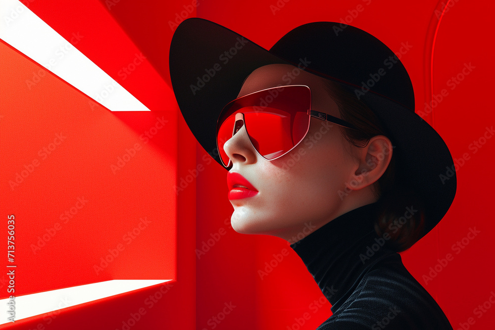 Wall mural 3D portrait of a high fashion woman	