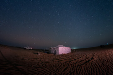 Night Stars in safari desert camping camel farm Bedouin