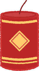 Red Firecracker with Yellow Diamond Pattern: A Festive and Explosive Celebration