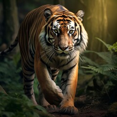 Obraz premium Forest king bengal tiger images Generative AI