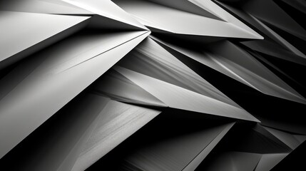 elegant geometric triangles background in grayscale. versatile design for corporate presentations and stylish wallpapers - obrazy, fototapety, plakaty