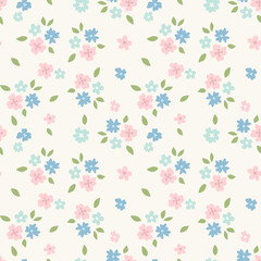 cute flower blossom seamless pattern. pastel color. Pattern for textiles, wrapping paper, wallpapers, backgrounds	