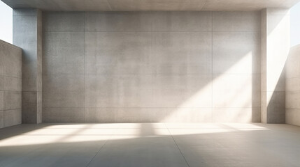 abstract of concrete interior space with sunlight 3D render